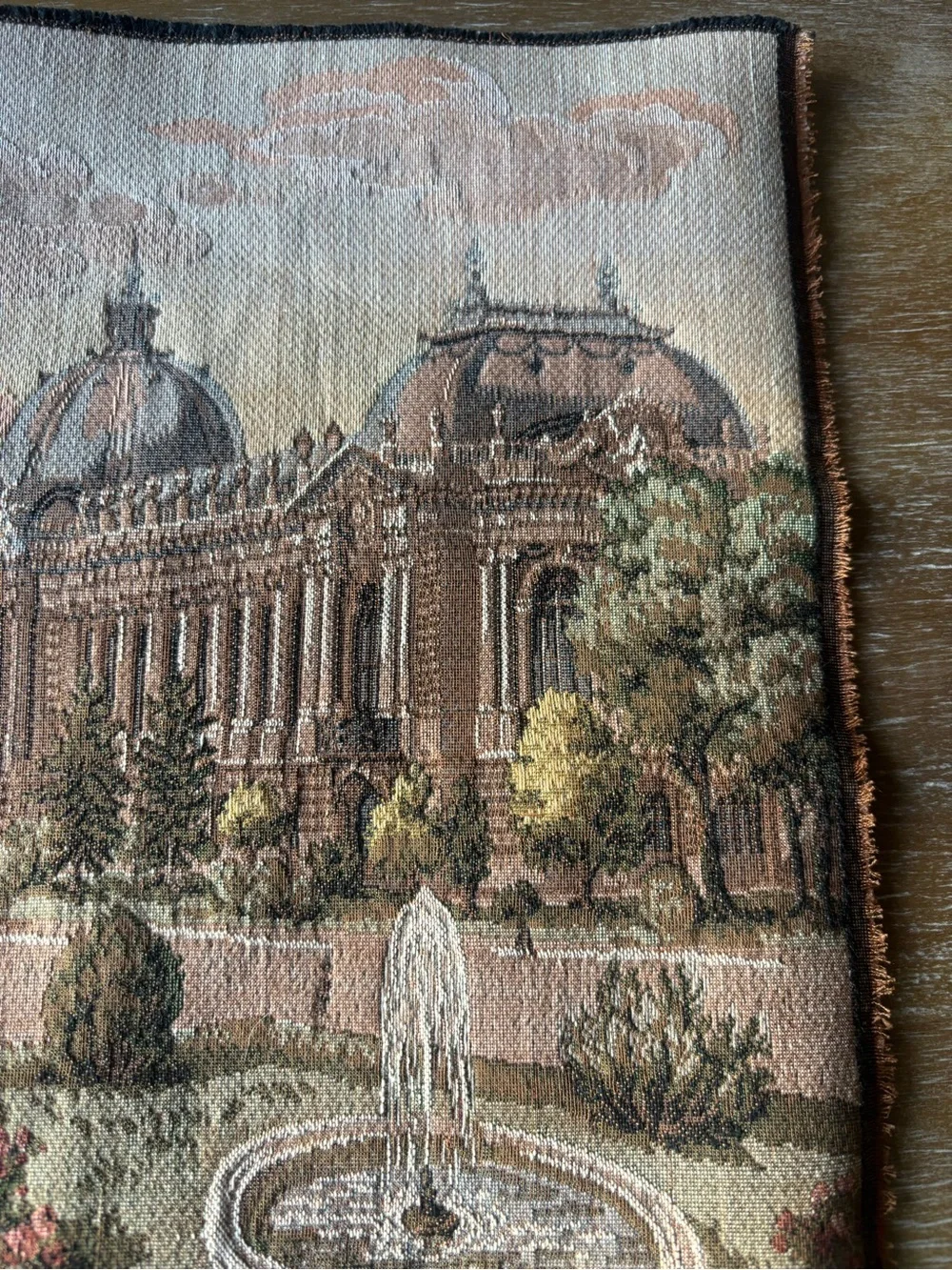 Vintage French Architectural Tapestry